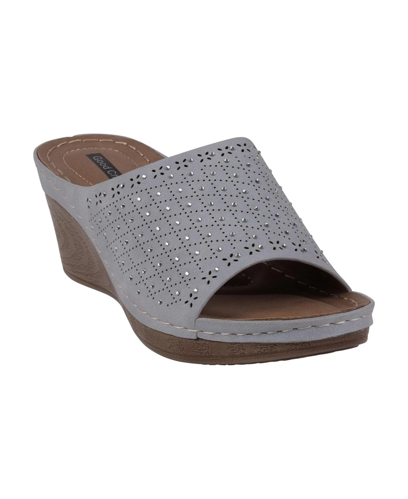 Gc Shoes Women's Atlanta Studded Comfort Wedge Sandals