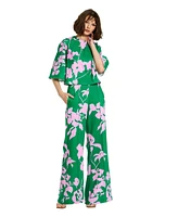 Mac Duggal Women's Printed Crepe High Waisted Wide Leg Trousers