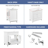 30" Bathroom Vanity Base Without Sink, Bathroom Cabinet With Two Doors And One Drawer