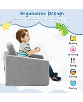 2-in-1 Toddler Fold out Couch Children s Convertible Sofa to Lounger