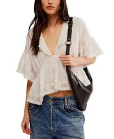 Free People Women's Elle Eyelet-Trim Blouse