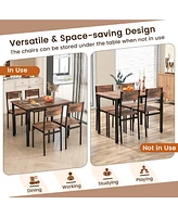 Costway 5 Piece Dining Table Set Industrial Style Kitchen Table & Chairs for 4