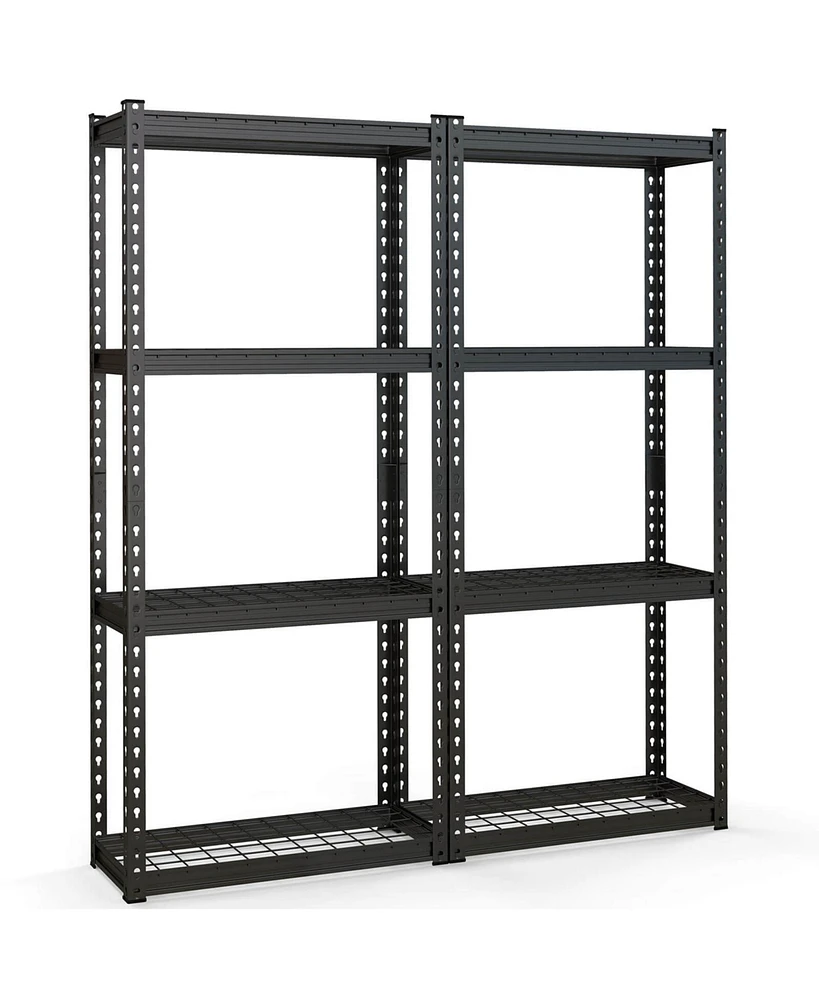 Costway 4 Pcs 4-Tier Metal Shelving Unit Heavy Duty Wire Storage Rack with Anti-slip Foot Pads