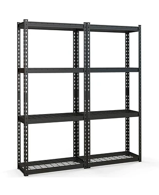 Costway 4 Pcs 4-Tier Metal Shelving Unit Heavy Duty Wire Storage Rack with Anti-slip Foot Pads