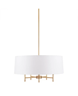 Presidio 5-Light White Drum Shade Chandelier