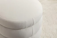 Soft Velvet Round Ottoman Footrest Stool