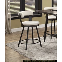 Streamdale Furniture Metal Base 24" Counter Height Chairs Set - White Seat, Swivel Dining Furniture