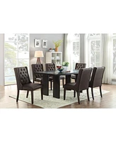 Streamdale Furniture Espresso Tufted Dining Chairs, Set of 2