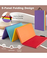 Costway 5-Panel Folding Gymnastics Thick Mat 6.6' x 2.5' Tumbling Mat for Kids