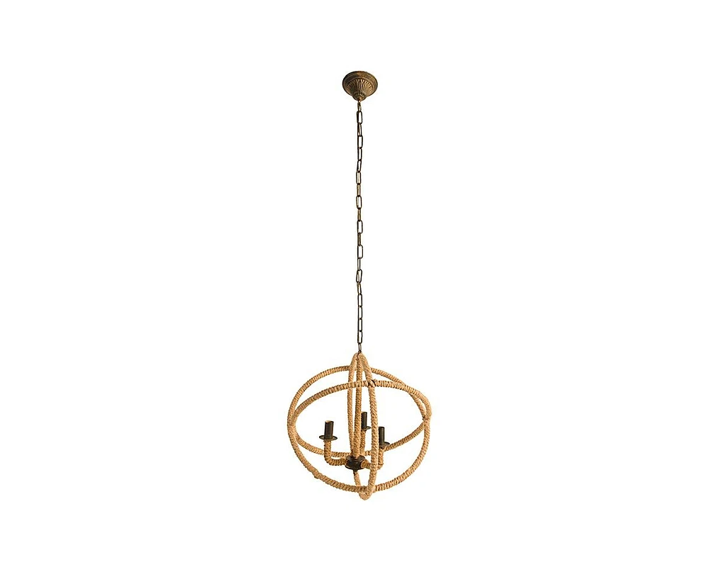 Streamdale Furniture Rope Globe Chandelier with Adjustable Chain