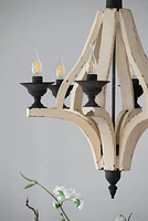 Adjustable Light Wood Chandelier - Bulb Not Included