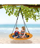 Costway 40'' Flying Saucer Tree Swing Indoor Outdoor Play Set Swing for Kids Blue Whale