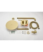 Brushed Gold Wall Mounted Shower System