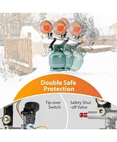 Costway 30,000 Btu Dual Head Tank Top Outdoor Heater with Adjustable Heat Settings