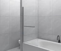 31" X 55" Bathtub Screen Framless Shower Door Tempered Glass Shower Panel