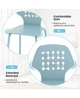 Metal Dining Chair Set of 4 Armless Kitchen Hollowed Backrest & Legs