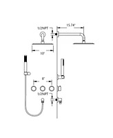 Streamdale Furniture Contemporary Matte Black Wall Mounted Bathroom Shower Set