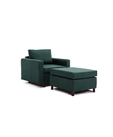 Simplie Fun Single Seat Sectional Sofa Set with Ottoman, Green