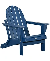 Simplie Fun Blue Folding Adirondack Chair for Patio and Garden