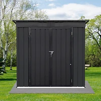 Metal Garden Sheds 4FTx6FT Outdoor Storage Sheds Black