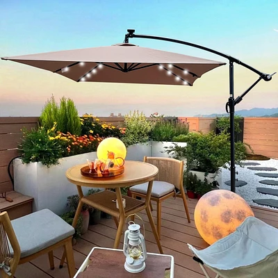 Solar Powered Led Patio Umbrella, 8 Ribs