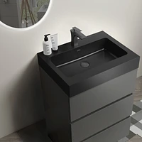 Streamdale Furniture Gray Bathroom Vanity with Sink and Large Storage, Modern Style