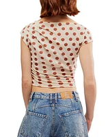 Free People Women's Luna Polka-Dot Crop Top