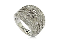 Suzy Levian New York Suzy Levian Sterling Silver Cubic Zirconia Pave Interlaced Ring