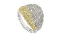 Suzy Levian Sterling Silver Cubic Zirconia Pave Wave Ring
