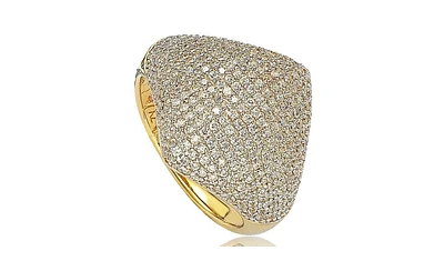 Suzy Levian New York Sterling Silver Cubic Zirconia Modern Pave Ring