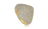 Suzy Levian Sterling Silver Cubic Zirconia Modern Pave Ring