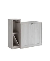 Simplie Fun Wine Cabinet White Oak