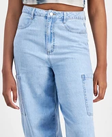 Tinseltown Juniors' Baggy Wide-Leg Cargo Jeans