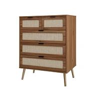 Streamdale Furniture 5 Drawer Cabinet, Accent Storage Cabinet, Suitable For Living Room, Bedroom, Dining Room, Study