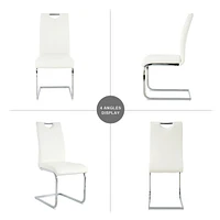 Streamdale Furniture Elegant Dining Set with Glass Top and Lacquered Legs (SKUW210127280)