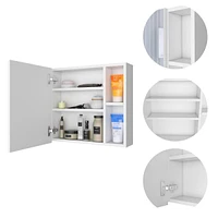 Streamdale Furniture Oman Medicine Cabinet, Three Internal Shelves, Single Door, Two External Shelves