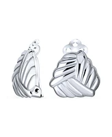 Bling Jewelry Geometric Twist Love Knot Clip On Earrings For Women Polish Shine Non Pierced Ears Sterling Silver Alloy Clip