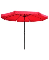 Yescom 10Ft 8 Rib Outdoor Patio Umbrella Market Valance Crank Tilt Garden Backyard