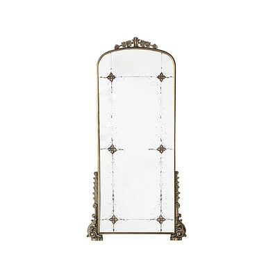 Simplie Fun Antique Gold Arched Mirror, Full Length for Living Room