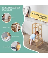 Costway Toddler Kitchen Step Stool Standing Tower with Safety Rails