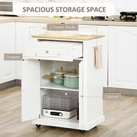 Kitchen Island Cart with Drawer, Shelf, and Towel Racks