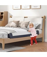 Slickblue Kids 60-Inch Foldable Bed Rail Swing Down Guard with Adjustable Safety Strap