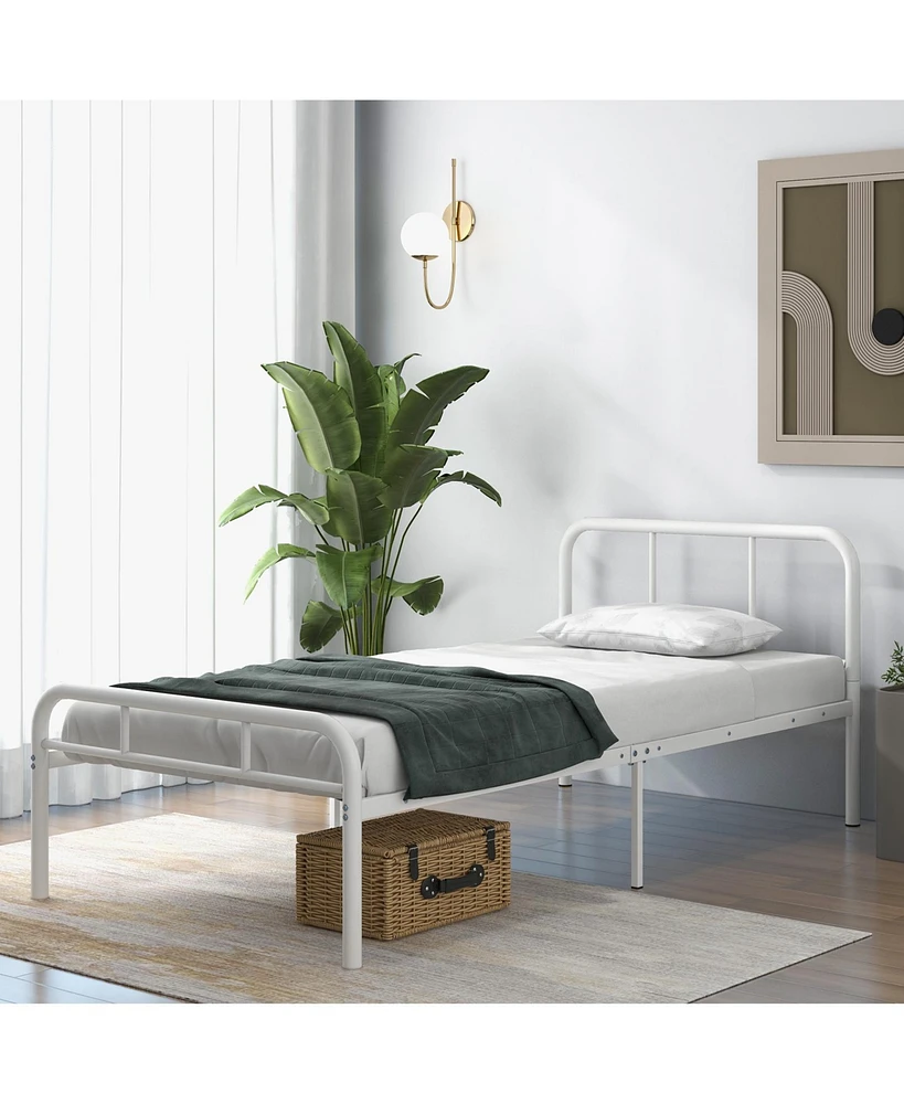 Slickblue Modern Metal Platform Bed with Headboard and Footboard