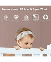Slickblue 2-in-1 Classic Convertible Wooden Toddler Bed with 2 Side Guardrails for Extra Safety