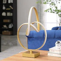 Streamdale Furniture 19" In Abstract Infinity Matte Gold Modern Table Lamp