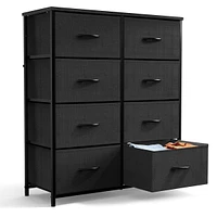 8-Drawer Fabric and Wood Tall Bedroom Dresser
