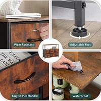 Dresser For Bedroom, Chest Of Drawers, 5 Drawer Dresser, Closet Fabric Dresser With Metal Frame