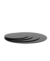 Simplie Fun 20" Inch Round Tempered Glass Table Top Black Glass 1/4" Inch Thick Round Polished Edge