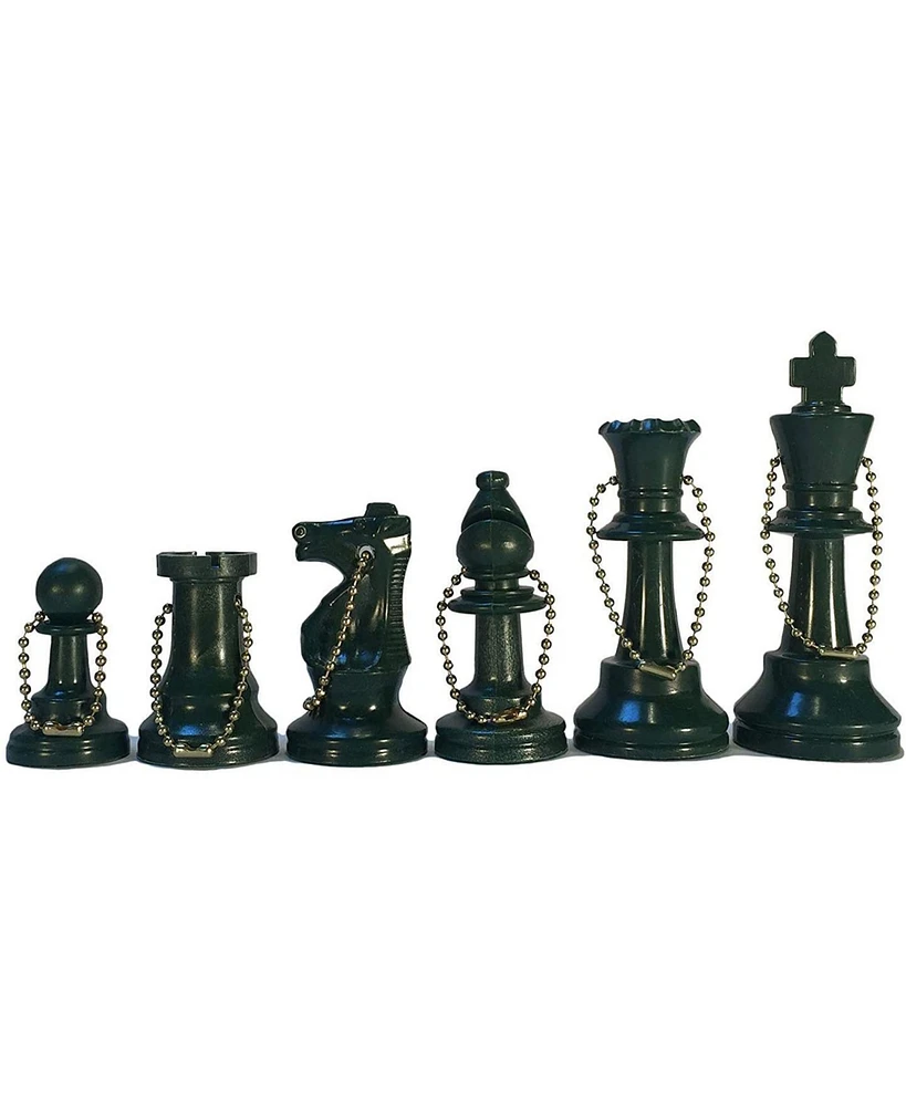 We Games Keychain Bag Tag Chess Pieces - Includes 17 Orange