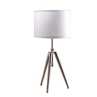 Streamdale Furniture 34.25" - 29.25" In Mid-Century Adjustable Tripod Chrome/Silver Metal Table Lamp